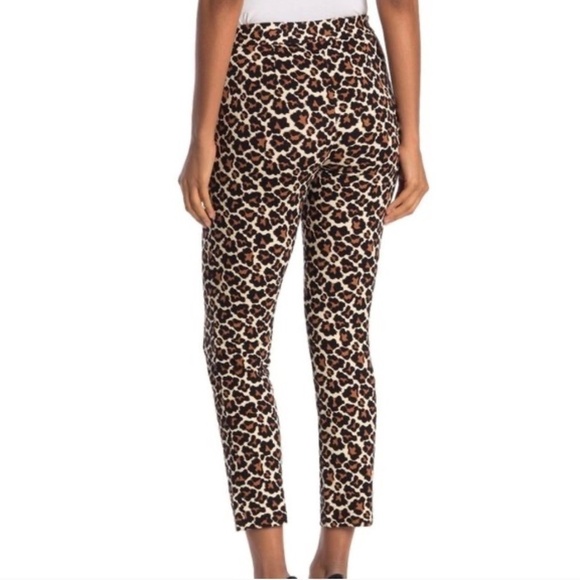 NEW Diane Von Furstenberg Soren Leopard Print Cropped Pants Size 10 - Picture 2 of 6